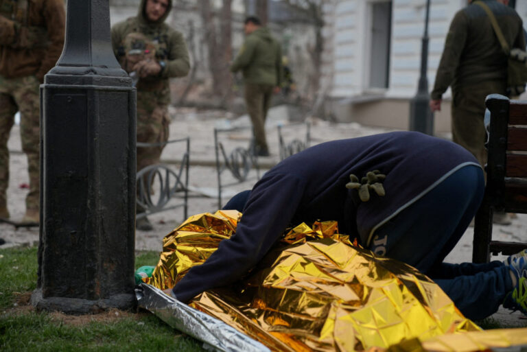 Aftermath of a Russian missile attack in Sumy
