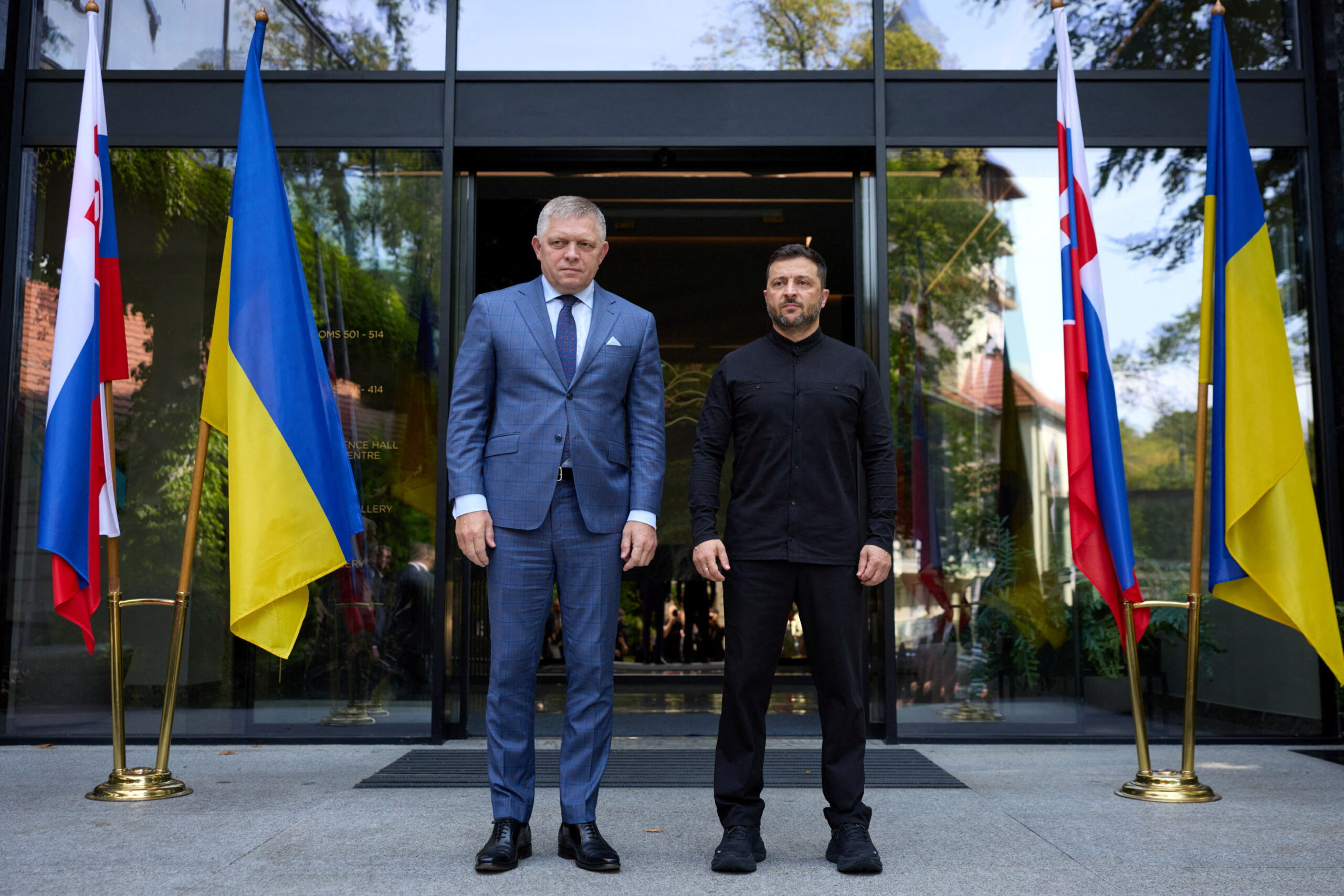 Ukraine's President Zelenskiy meets with Slovakia's Prime Minister Fico in Uzhhorod